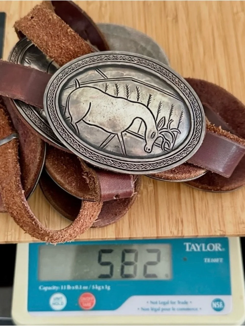 Vintage SB Taos Sterling Silver Storyteller Concho Belt Heavy 582g Wildlife 44